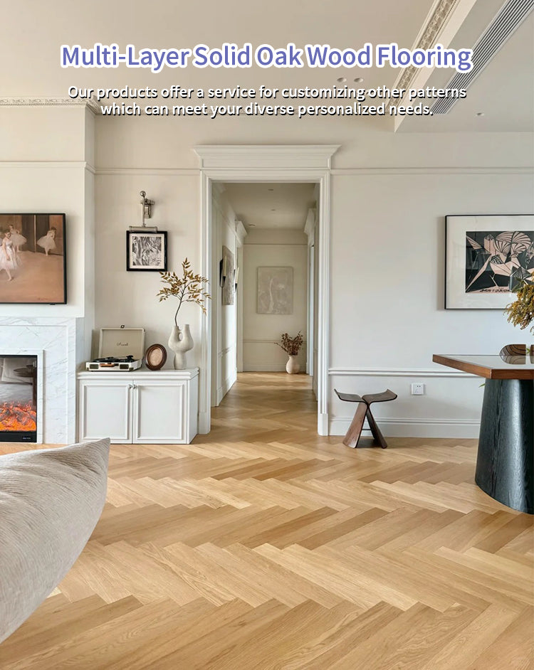 15mm Multilayer Oak Flooring | Premium Engineered Wood Floor Smooth Surface | Custom Options for Interiors Outdoor/Exterior Use