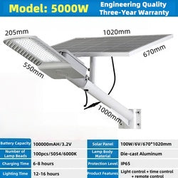 High Brightness Solar Outdoor Light IP65 Courtyard Lighting Aluminum Waterproof Street Square LED Solar Street Light