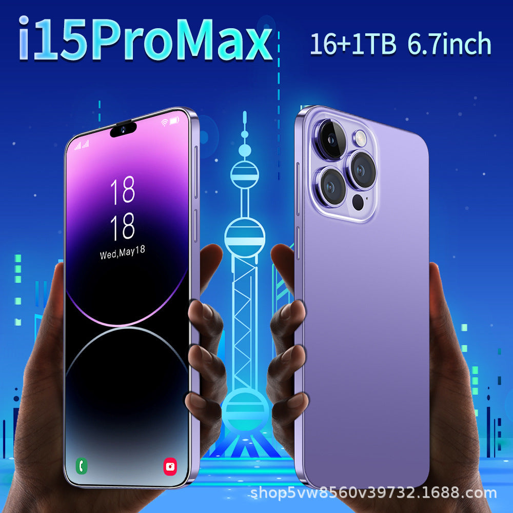 New i15Mobile Phone Overseas Mobile Phone Android System Straight Board i15ProMAX16+1T Full Screen