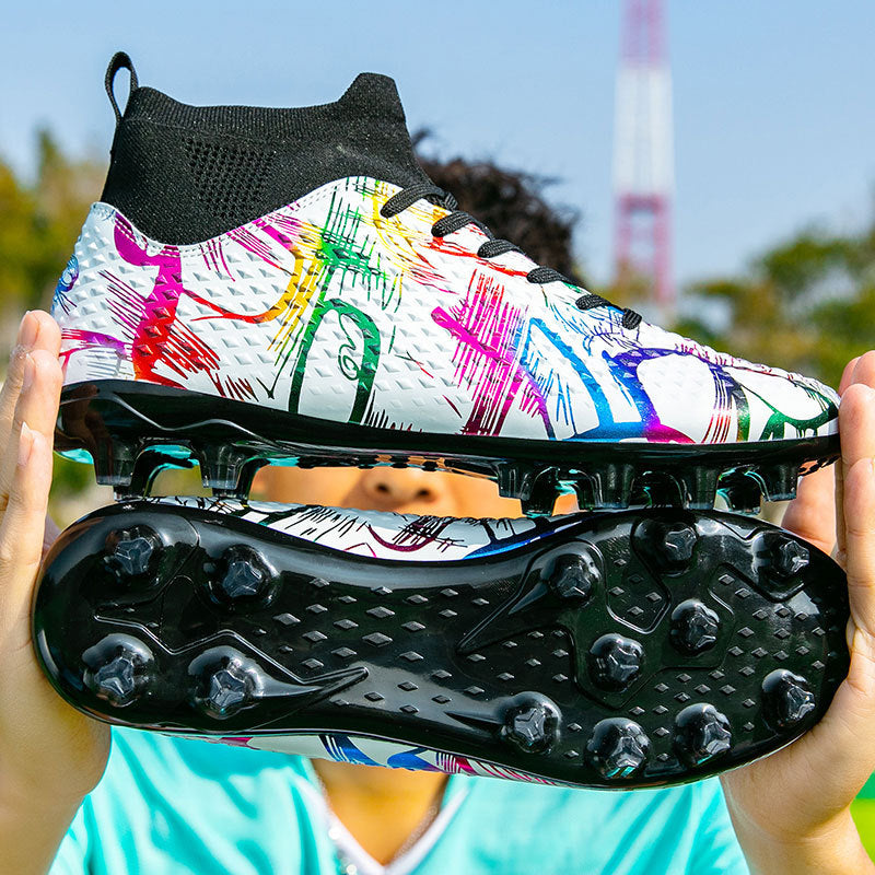 Youth Football Shoes Men and Women Long Spikes Adult Professional Sports Training Shoes Artificial Grass Non-Slip Wear-Resistant Competition Shoes