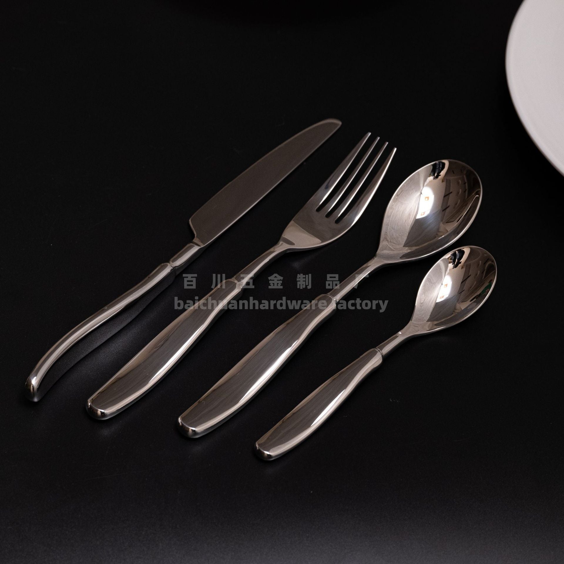304Stainless Steel Spoon with Thickened Handle, Simple Household Knife, Fork, Spoon, Western Restaurant Supplies, Cutlery Set Wholesale