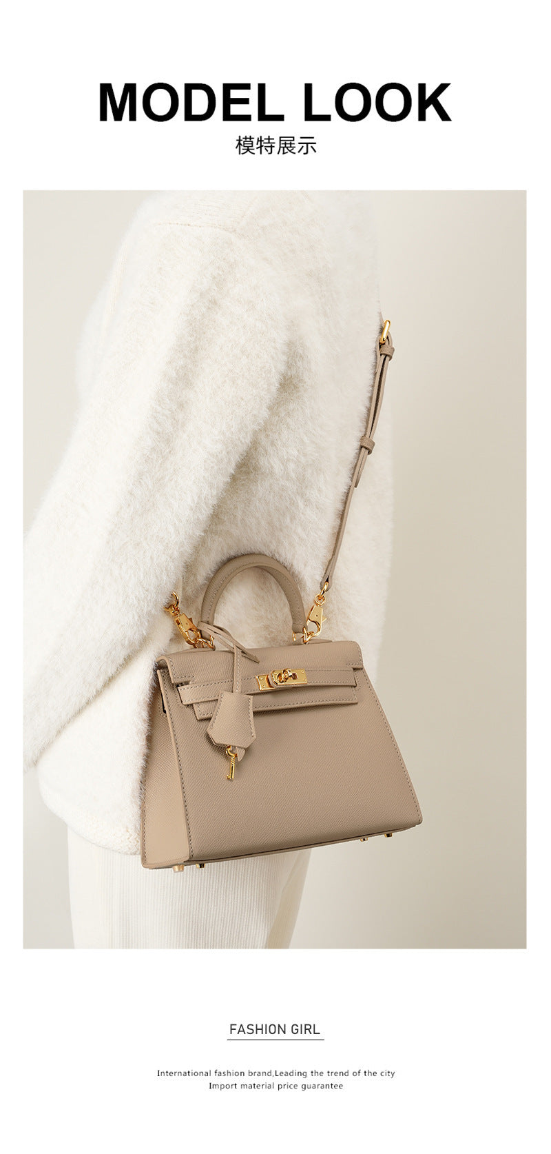European and American Light Luxury Kelly Bag for Women, Niche Versatile Shoulder Fashion Women's Bag, Trendy Large Capacity Handbag and Crossbody Bag for Women