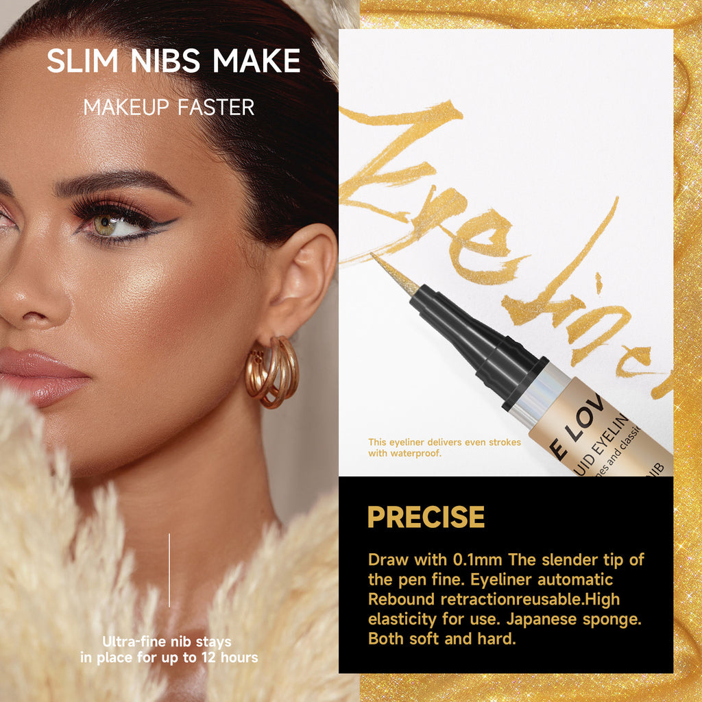 SHELOVES Eyeliner Pen Color Brown Ultra-fine Quick-drying Long-lasting Waterproof Non-smudging Genuine Eyeliner Pen