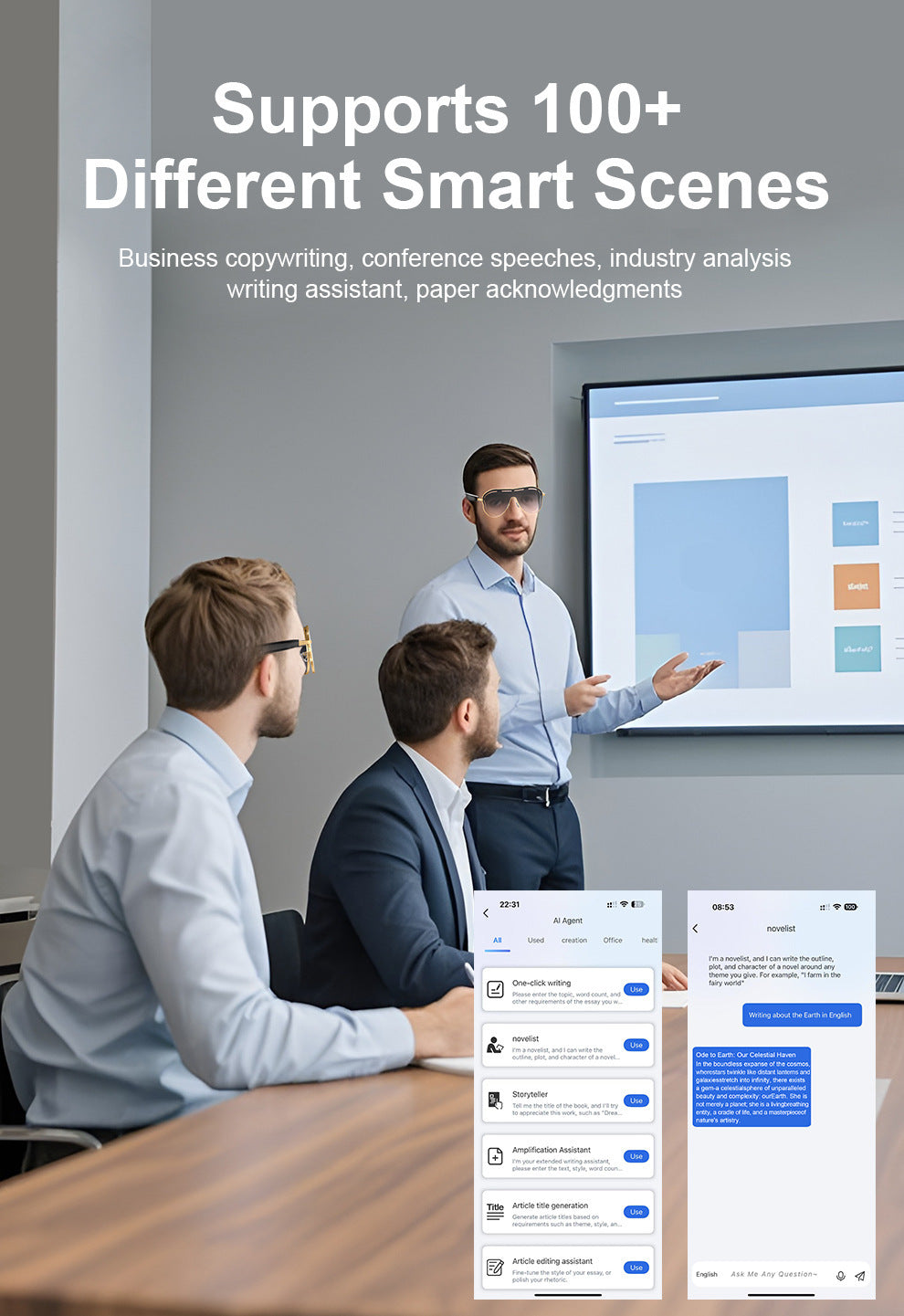 AI Translation Smart Bluetooth Glasses Sunglasses Sports Bluetooth Smart Audio Headphones Glasses Fashion Sunglasses