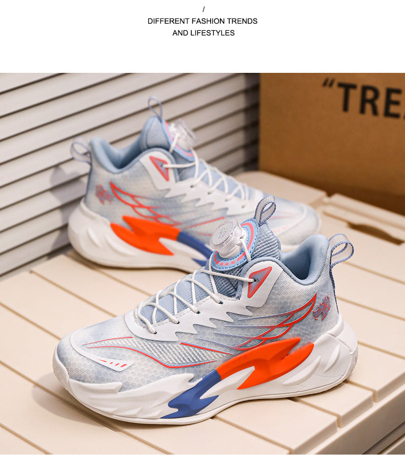 Children's Basketball Shoes New Style for Older Kids Non-Slip Shock Absorption Breathable Boys' Student Training Sneakers Girls' Shoes