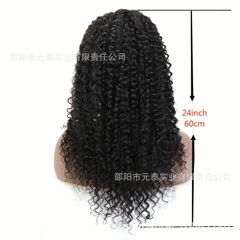 Kinky Curly V Part Wigs Human Hair No Leave Out Glueless Wig