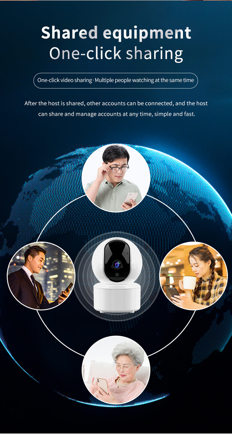 wifi Shake Head Camera Indoor Intelligent Monitoring Alarm Night Vision HD Home Remote Camera Infrared