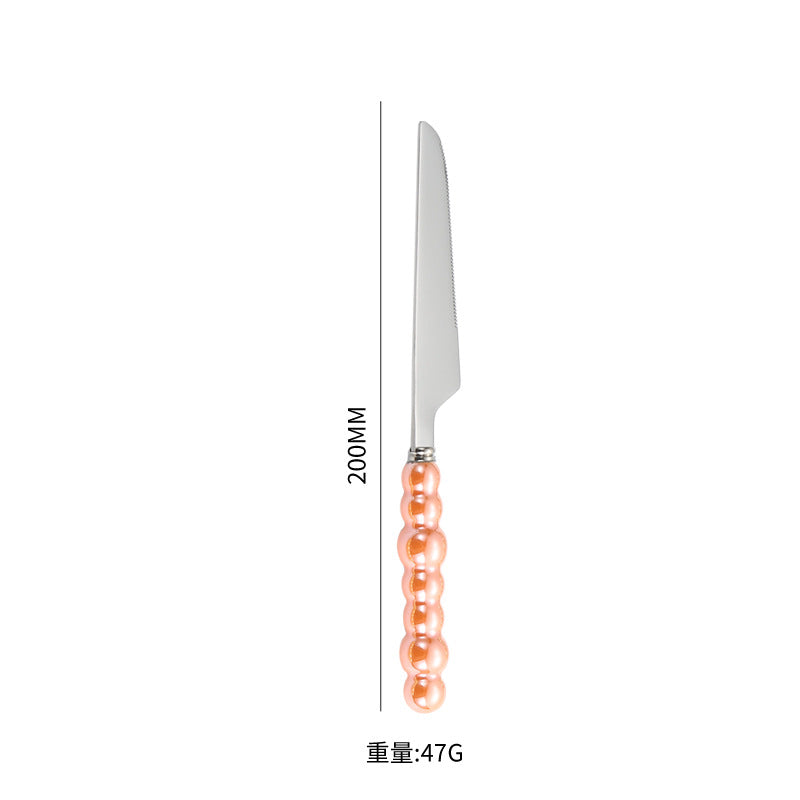 Stainless Steel Tableware Hotel Restaurant Pearl Ceramic Handle Knife Fork Spoon4Set of Western Steak Cutlery