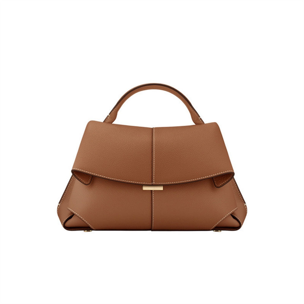 European and American Retro Smile Bag French Bolingin Niche Genuine Leather Women's Bag High-end Wrinkle Handbag Crossbody Bag