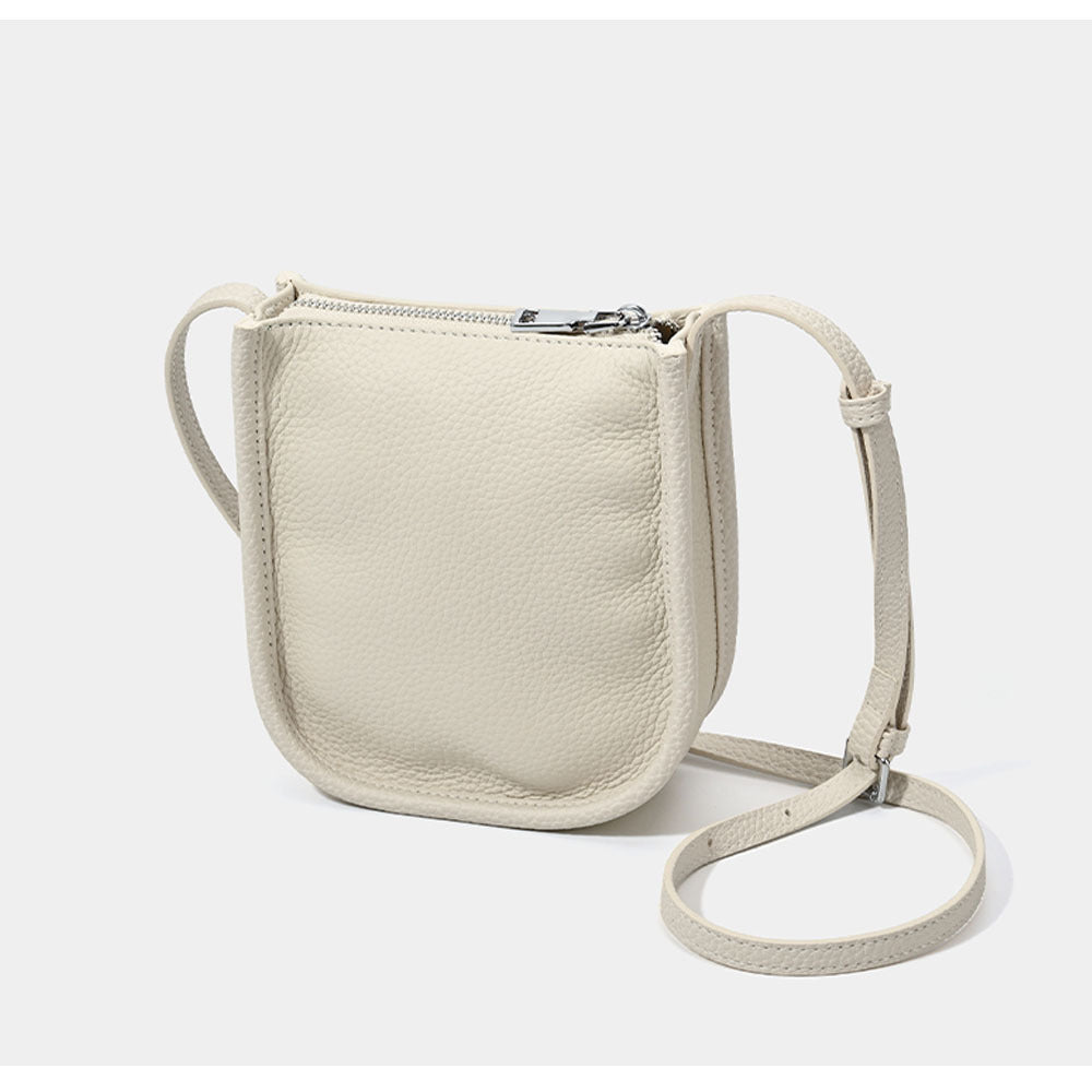 Genuine Leather Phone Bag Niche Fashion Small Bag for Women High-end Casual Simple Versatile Portable Shoulder Crossbody Bag
