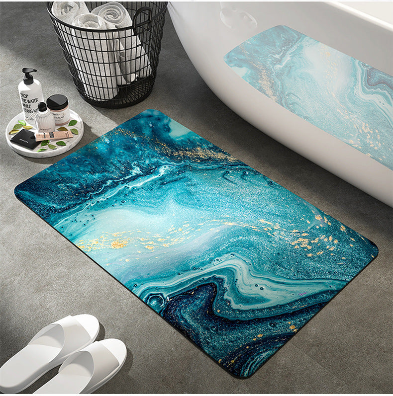 Geometric Abstract Entryway Non-Slip Mat Home Bathroom Doorway Water Absorption Soft Mat Easy to Clean Tech Cloth Entrance Mat
