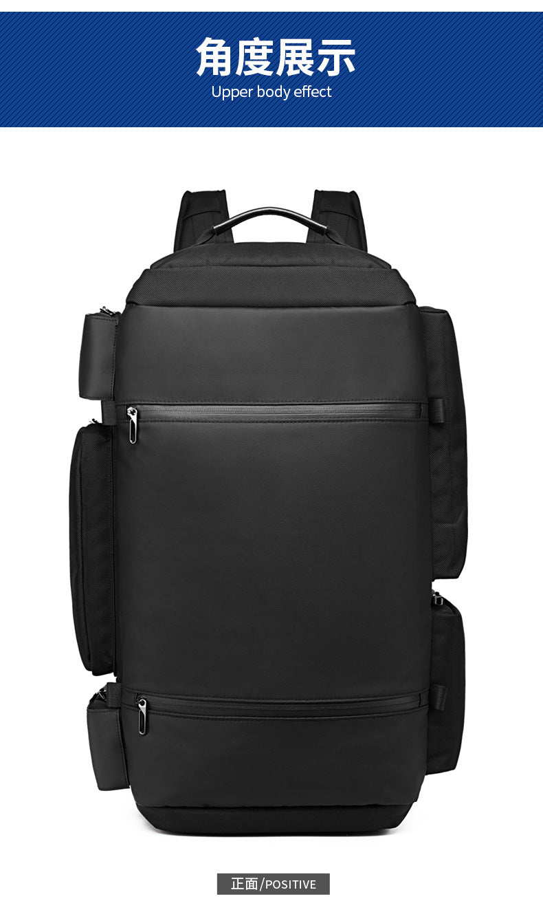 OZUKO Backpack Men's Water-Repellent Large Capacity Multi-Compartment Travel Laptop Bag Outdoor Sports Bag
