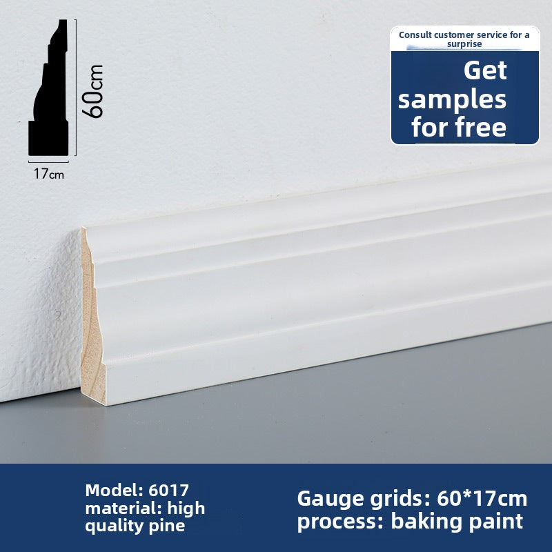 European and American popular pine skirting board, painted decorative trim, skirting line, solid wood skirting board