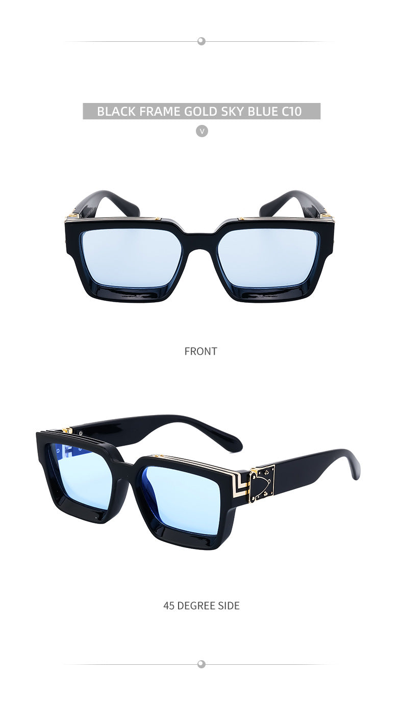 0k Billionaire Style Sunglasses Men Fashion Internet Celebrity Sunglasses Women High-end Glasses Square Frame Sunglasses