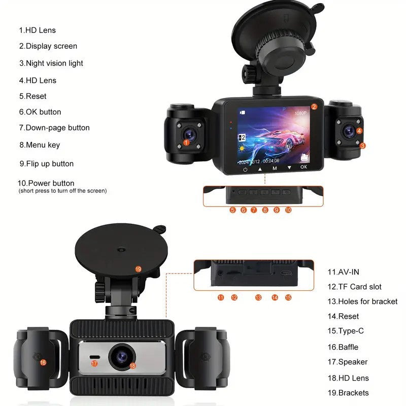 New S7Sanlu Dash Cam Private Model Car Camera Parking Monitoring HD Night Vision1080P