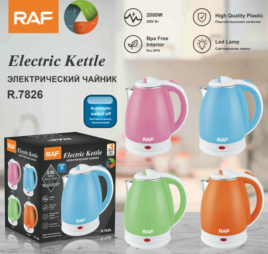 European Standard Large Capacity Electric Kettle Automatic Power-off Electric Heating Kettle Stainless Steel Household Boiling Water Kettle2.L