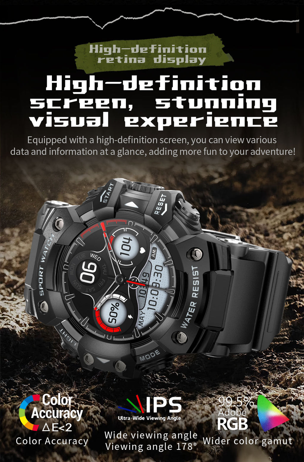 LC21Smart Watch Bluetooth Call True Heart Rate Step Sleep Compass Deep Waterproof Mechanical Style Sports