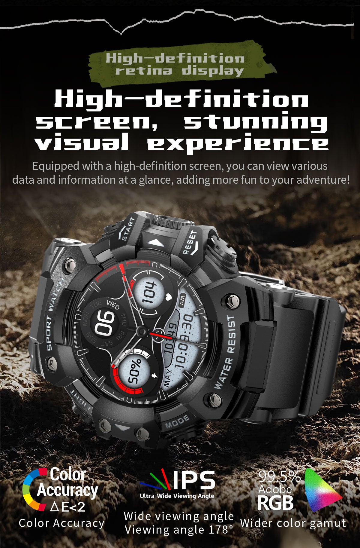 LC21Smart Watch Bluetooth Call True Heart Rate Step Sleep Compass Deep Waterproof Mechanical Style Sports