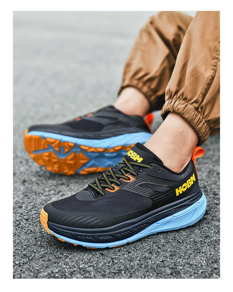 Running Shoes Sports Trendy Shoes Summer Soft Sole Lightweight Breathable Jump Rope Wide Last Marathon Jogging Thick Sole Cushioning Men's Shoes