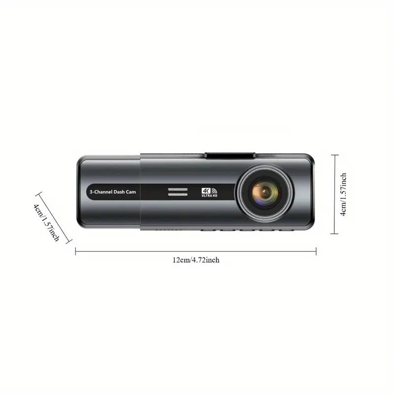 Factory direct sales3.16Inch Car Dash Cam4K High Definition Triple Recording4KWiFi Interconnection dashcam