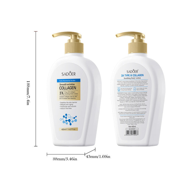 Type III Collagen Body Lotion SADOER Autumn and winter moisturizing body lotion cross-border foreign trade wholesale