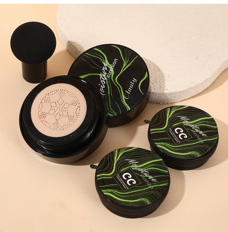 Genuine Air Cushion BB Cream Waterproof Concealer with Makeup Brush and Puff CC Cream Four-Piece Set20g*3Version