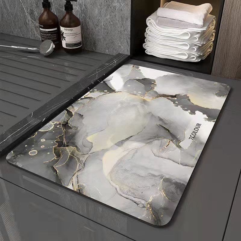 Geometric Abstract Entryway Non-Slip Mat Home Bathroom Doorway Water Absorption Soft Mat Easy to Clean Tech Cloth Entrance Mat