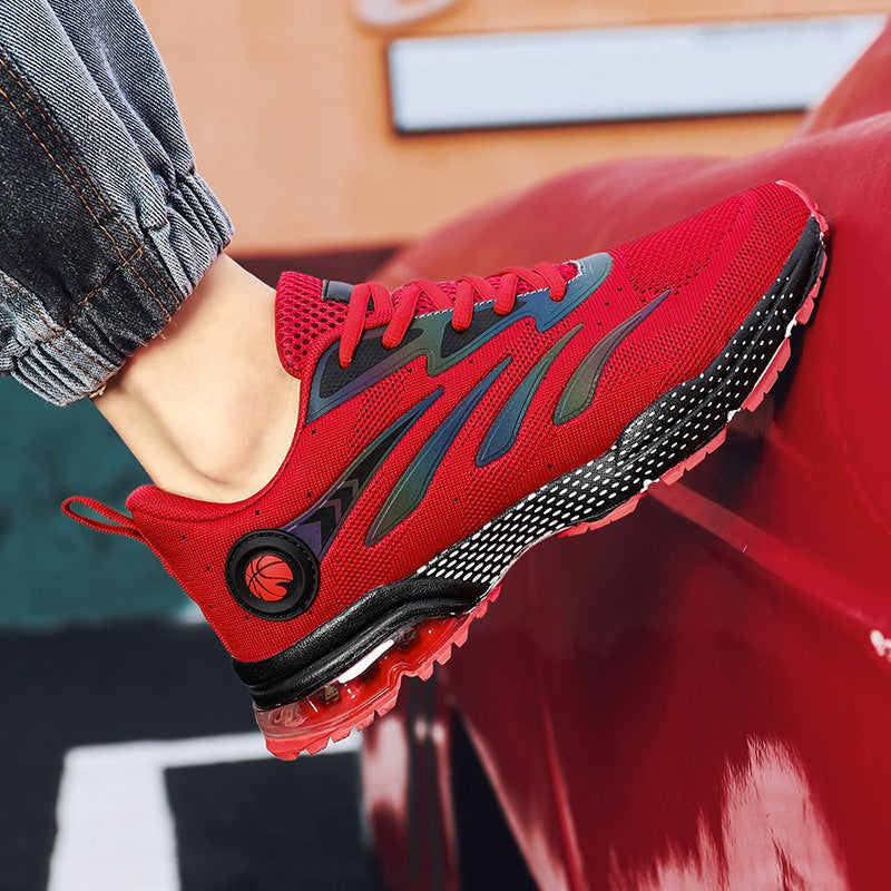 Men's Sports Casual Shoes Marathon Extra Large Size Cushion Shoes Flyknit Four Seasons Rubber Wear-resistant Non-slip Sports Shoes