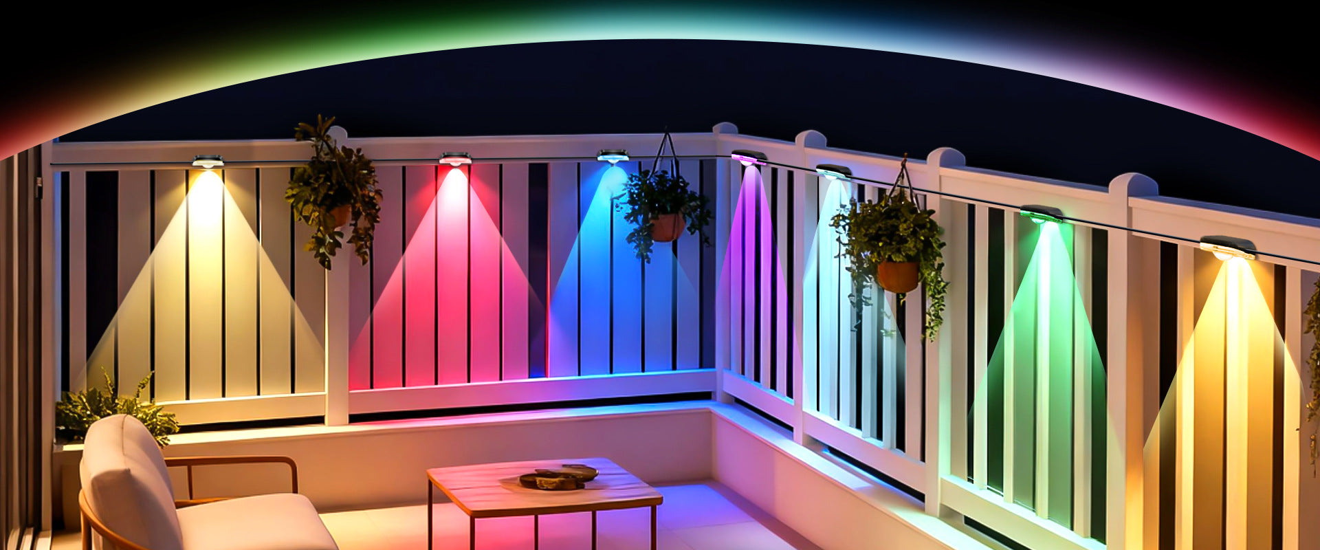 Bluetooth fence light RGBCW Iridescent Fence Light Wall Washer Light Fence Light Garden Light Waterproof Decorative Light