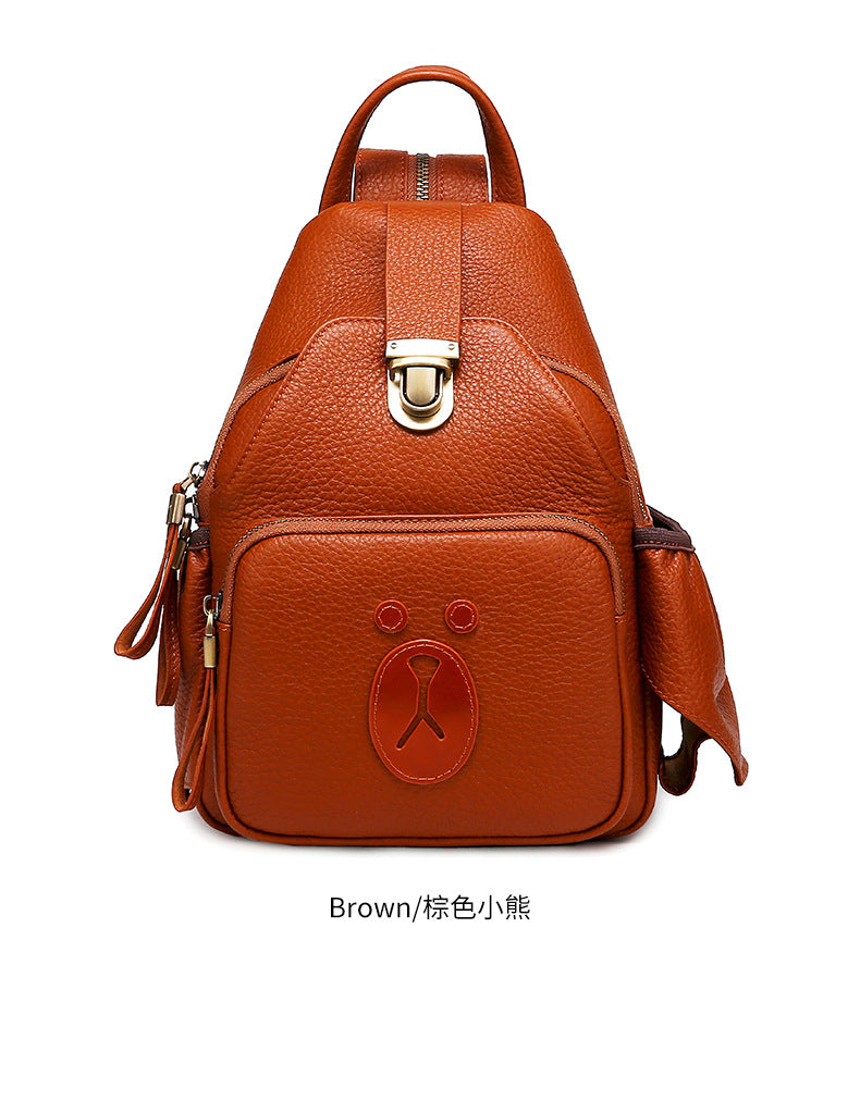 Women's Bag Summer New Trendy Fashion Playful Bear Backpack Retro Personality Simple Large Capacity Backpack