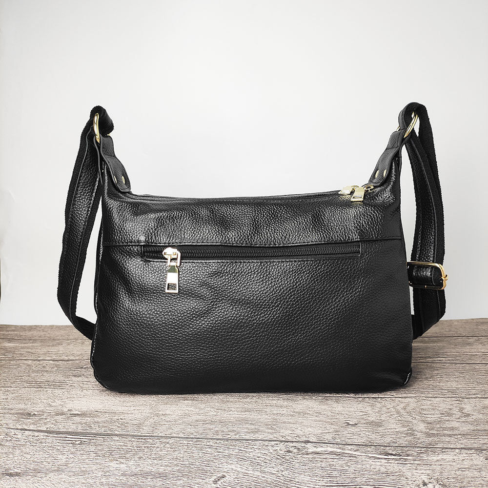 Guangzhou Shiling Genuine Leather Women's Bag for Middle-aged and Elderly Mothers, Multi-pocket Large Capacity Single Shoulder Crossbody Bag Trend