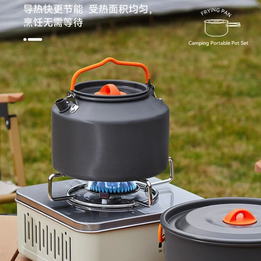 Cookware Set Pot Camping Tableware Cookware Camping Equipment Full Set Kettle Frying Pan Cooking Stove  Multi-Purpose