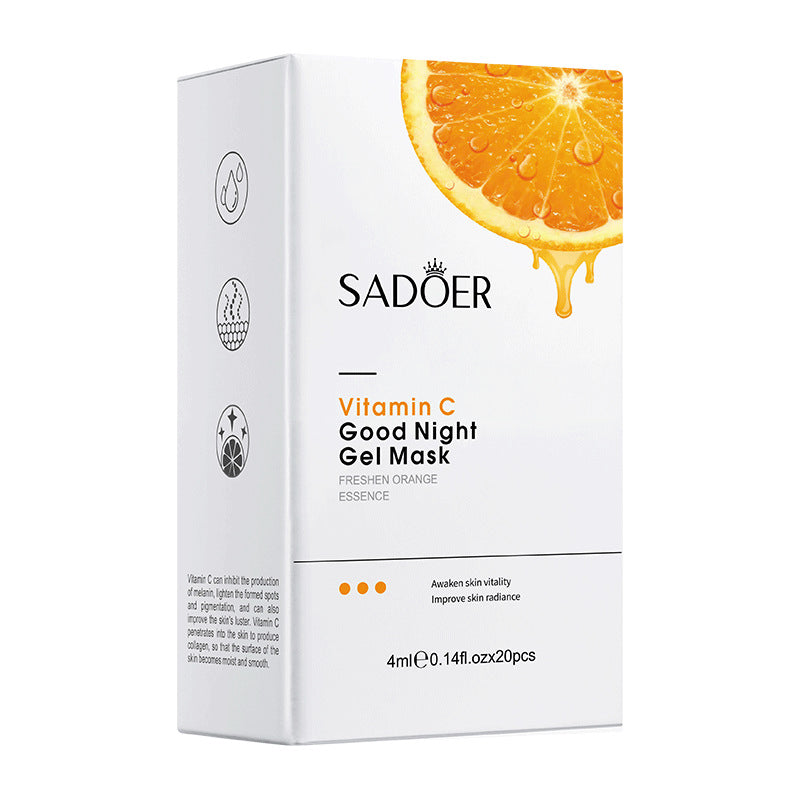 All English Good Night Cooling Mask SADOER Vitamin C Aloe Vera Sleeping Mask No-Rinse  Foreign Trade Live Wholesale