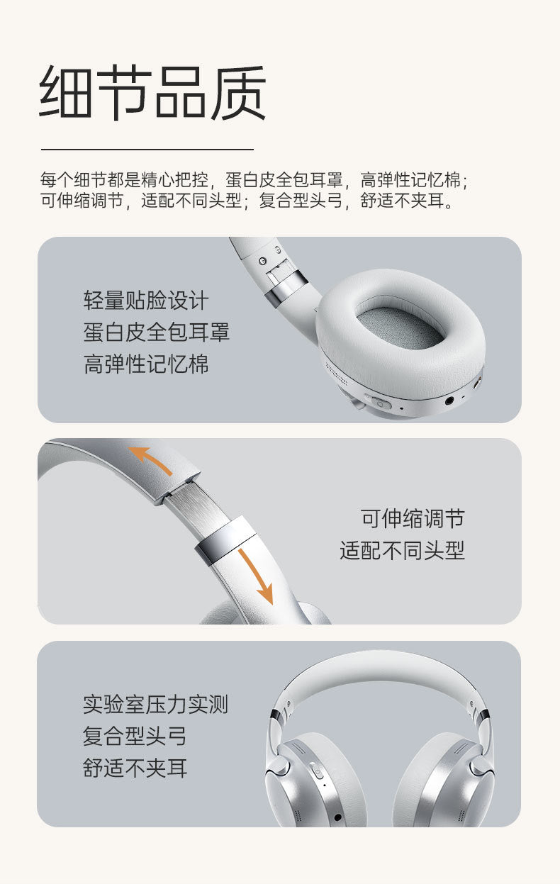 New ANC Active Noise Cancelling Over-Ear Bluetooth Headphones Long battery life full-cover ear-mounted wireless Bluetooth headphones