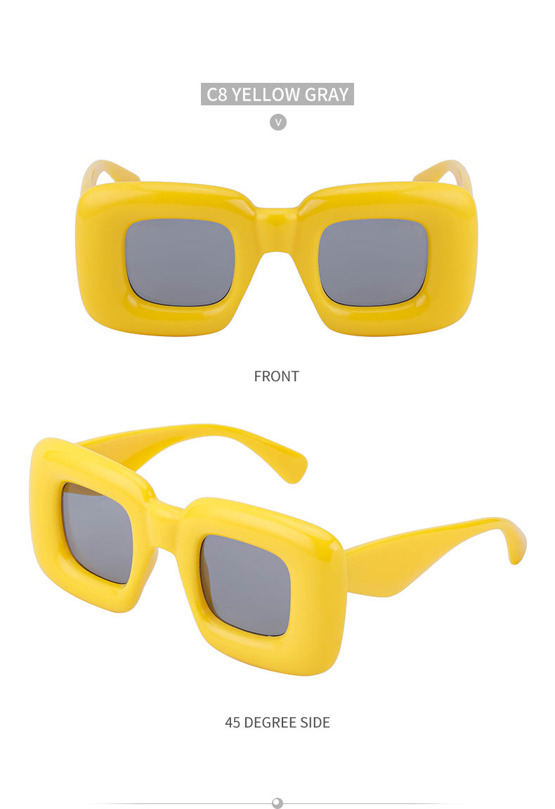 European and American Style Square Frame Sunglasses for Women Fashionable Quirky Sunglasses for Men Wholesale