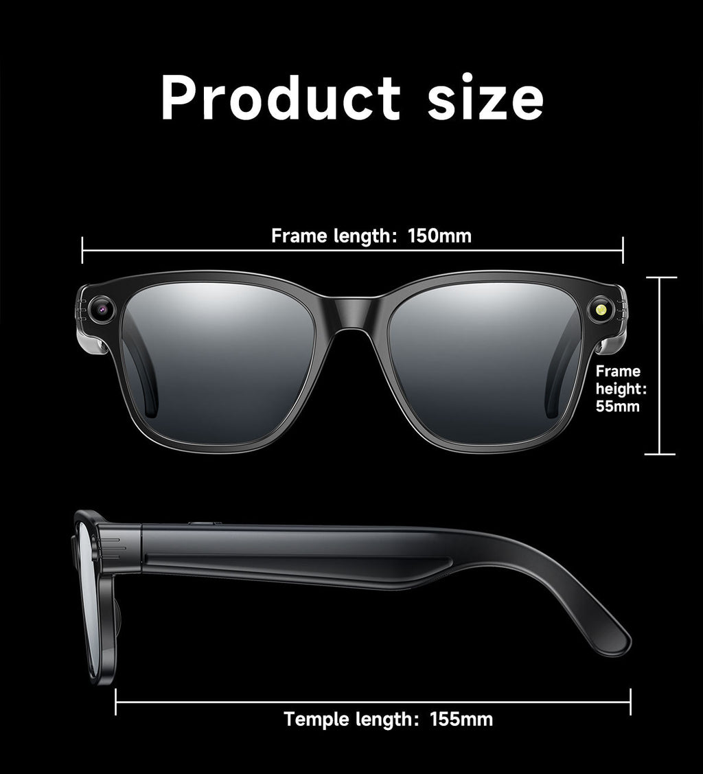 L801Smart Glasses800100 Megapixel Camera with Image Stabilization1200P Video Recording AI Simultaneous Translation Color Changing Sunglasses