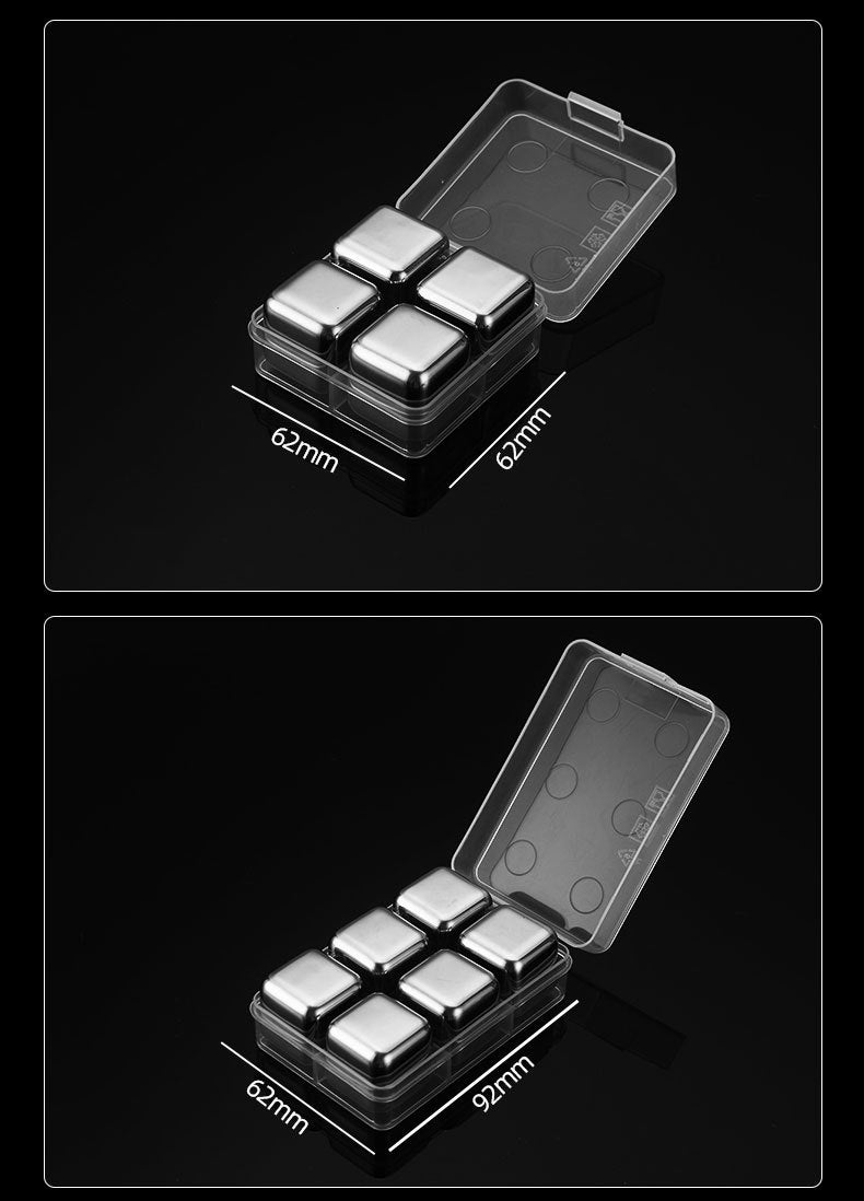 304Stainless Steel Ice Cubes Home Bar Quick-Freezing Ice Wine Stone Set Whiskey Beer Chilled Metal Ice Cubes