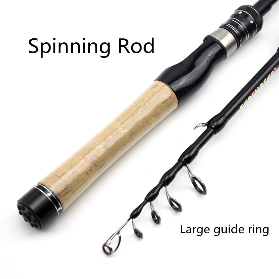 Portable Telescopic Lure Rod ul European and American Style Carbon Fiber Short Section Fishing Rod with Cork Handle