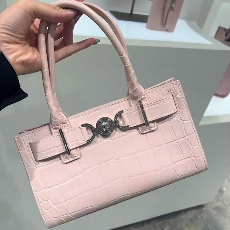 Let Me Shine Zhao Lusi Xu Yan Same Style Punch Bag2025New crocodile leather pattern handbag single shoulder crossbody bag