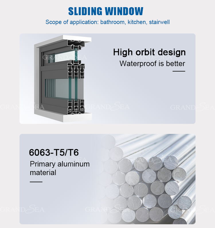 Strong Stainless Steel Mesh Customized Aluminum Balcony Sliding windows With Safety Lock