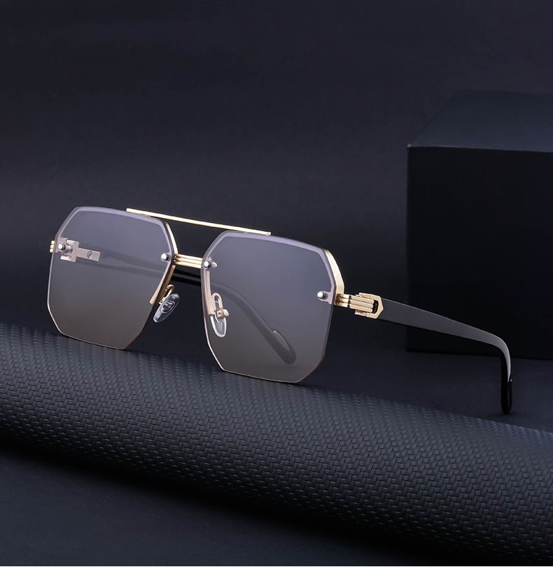 2025New style sunglasses with a high-end feel, European and American half-frame glasses, fashionable sunglasses for women with UV protection sunglasses