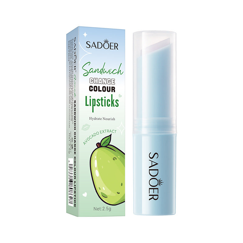 Fruit Filled Temperature Changing Lip Balm SADOER Hydrating Moisturizing Temperature Changing Lip Balm for Foreign Trade