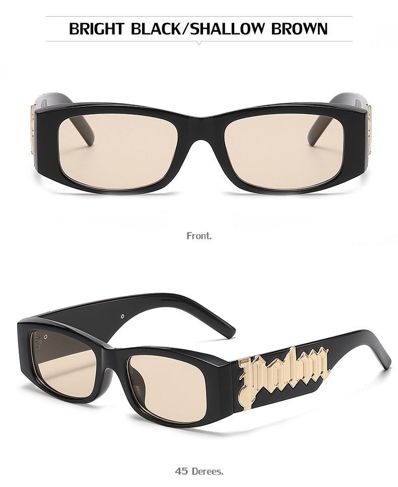 European and American Style Small Frame Sunglasses for Women Wholesale Fashion Wide Leg Sun Protection Sunglasses for Men UV Protection