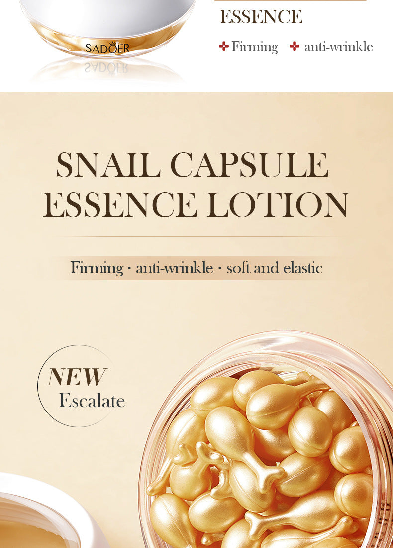 Capsule Essential Oil SADOER Snail Essence Milk Moisturizing and Rejuvenating Cream  Foreign Trade Wholesale