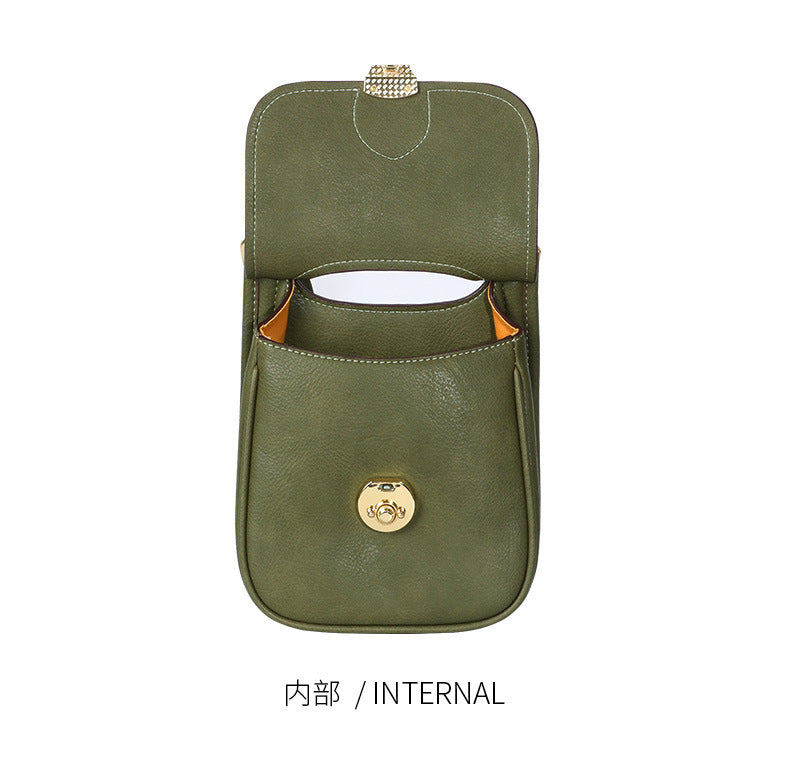 Autumn New Trendy Fashion Korean Version Phone Bag for Women, Niche Design Small Square Bag, Unique Simple Versatile Crossbody Bag