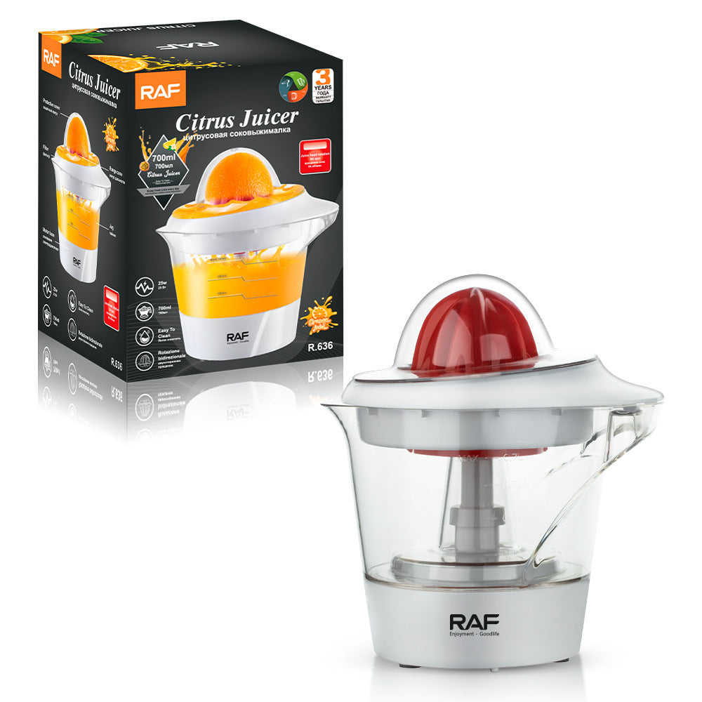 RAF EU Standard Electric Fresh Orange Juicer Household Automatic Juicer Lemon Orange Juice Machine Small Portable