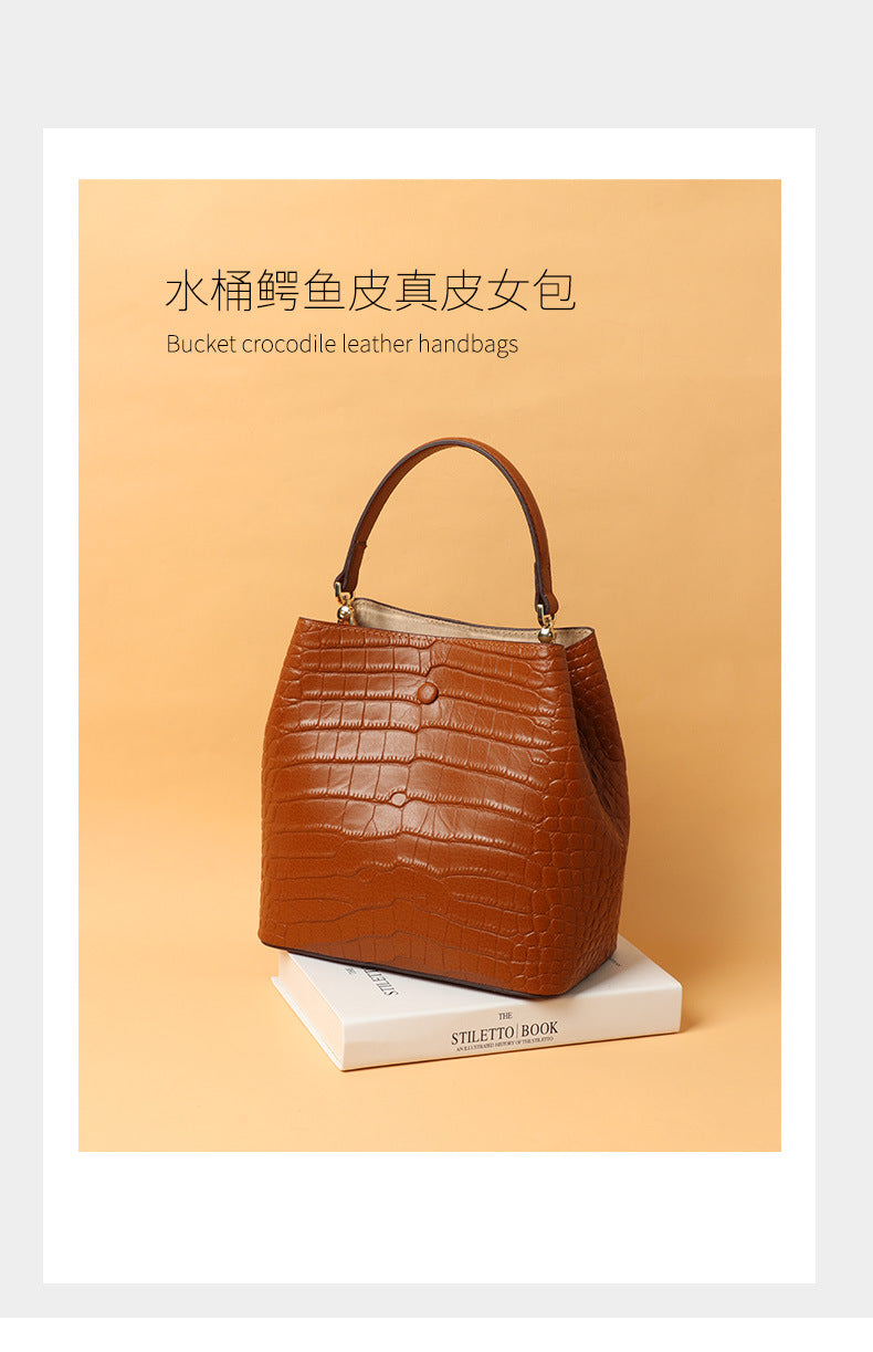 Spring and Autumn New Bucket Bag for Women, European and American Fashion Trend, Retro Personality Handbag, Single Shoulder Crossbody Bag for Ladies