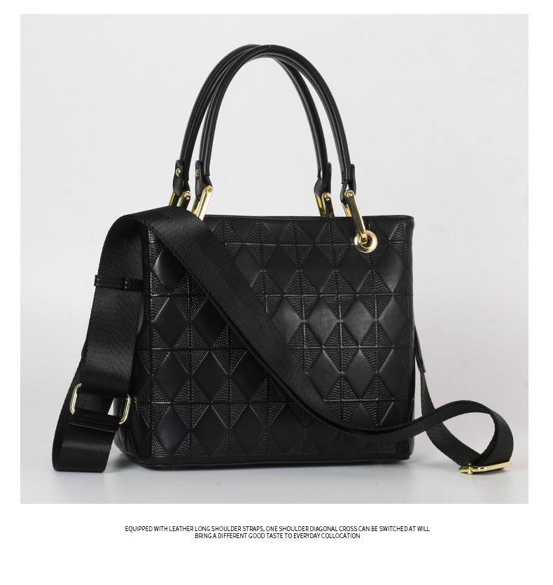 Fashion Quilted Handbag Simple Versatile Design Textured Fashion Single Shoulder Crossbody Women's Bag