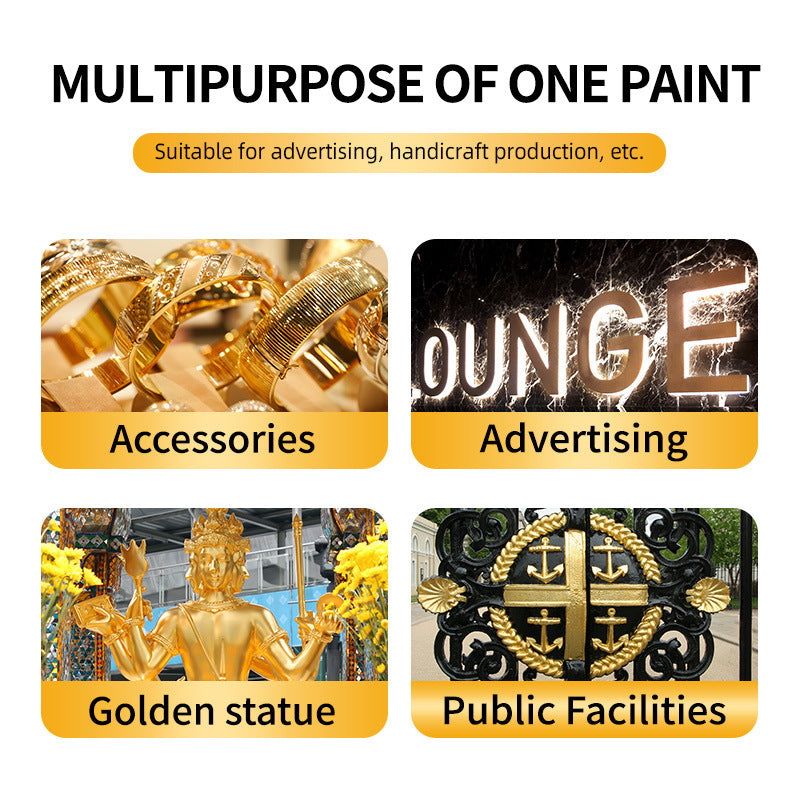 Water-based Gold Leaf Paint Gold Powder Paint gold Art Coating Gold Paint gold Oil Paint Exterior Wall Brand Gold Leaf Brush Paint