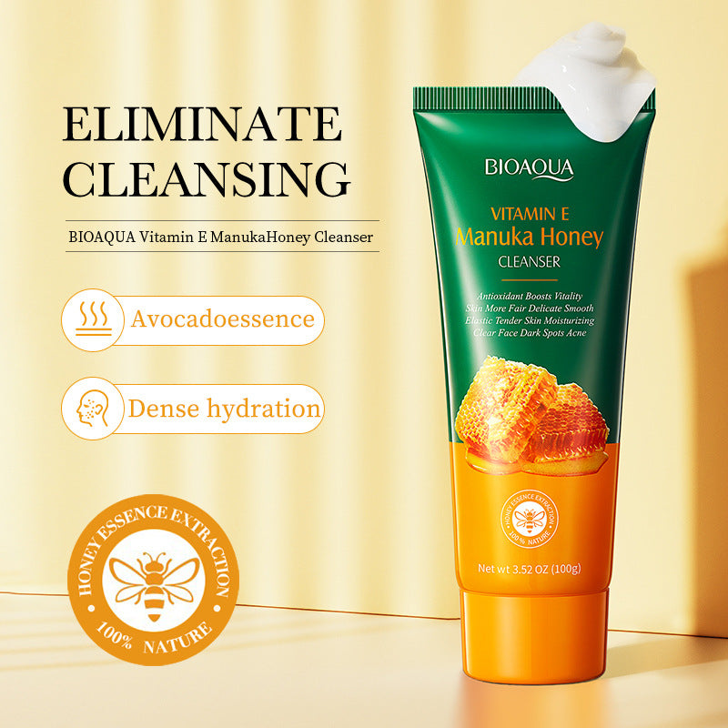 Honey Facial Cleanser100gBIOAOUA Vitamin E Deep Cleansing Facial Cleanser Cross-Border Foreign Trade Wholesale